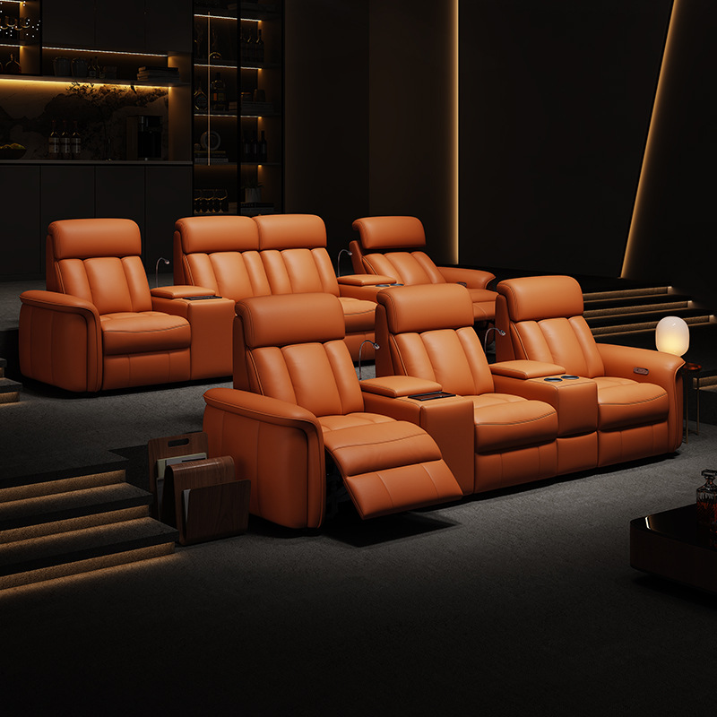 Home Cinema Recliners - Moderne thuisbioscoop fauteuil meubelset echt leer