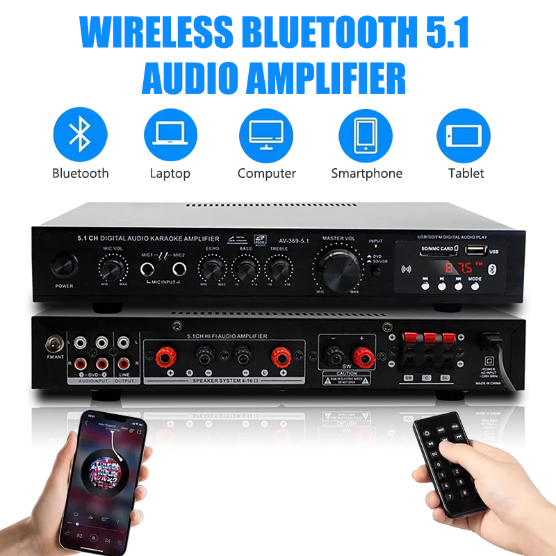 Home Cinema Onkyo 5.1 - High Power Versterker AV-369BT 6-Kanaals Bluetooth