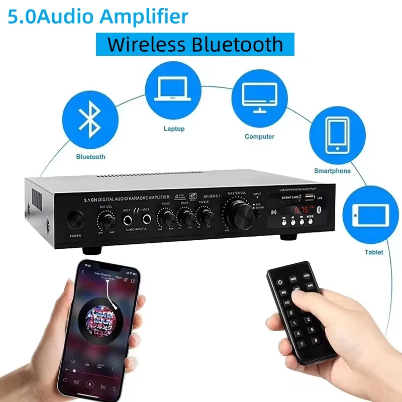 Home Cinema Onkyo 5.1 - AV-369BT Bluetooth 5.1 Geluid Luidspreker AMP