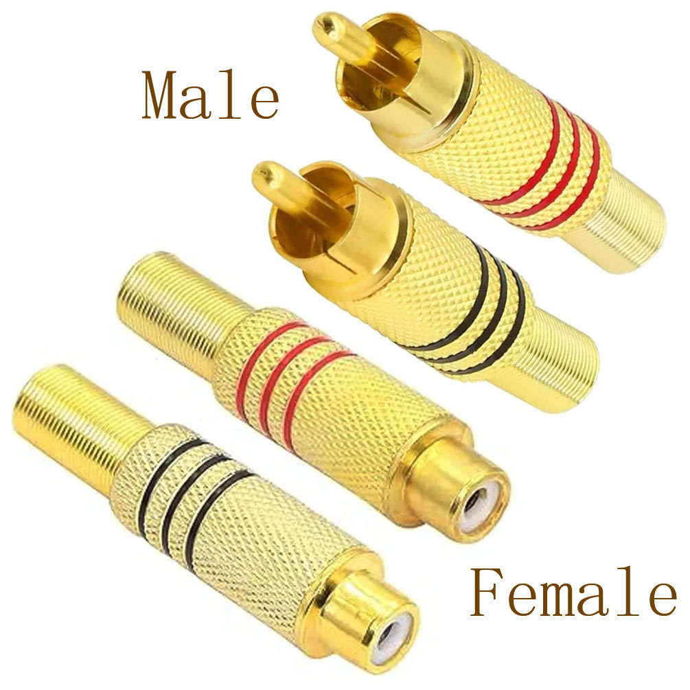 Video Home Cinema - 4 STKS RCA-stekker Vergulde soldeertype Mannelijke