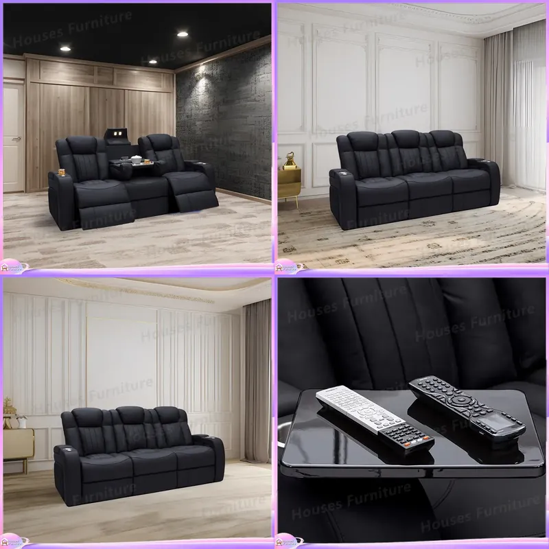 Home Cinema Recliners - Lederen relaxfauteuil home cinema stoel met