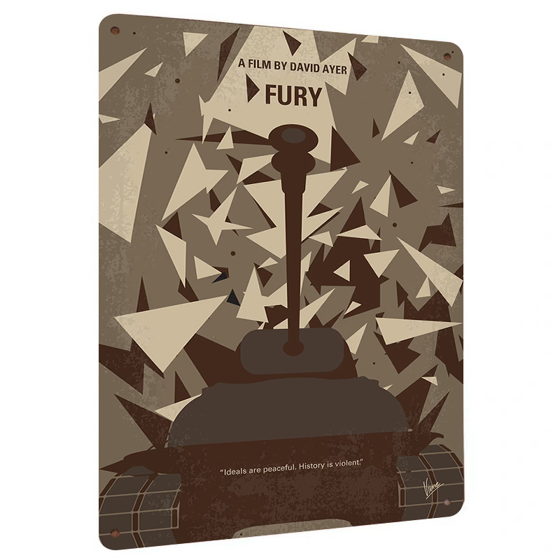 Fury Movie Poster Metal Wall A - Home Cinema Inspiration recensie en prijs