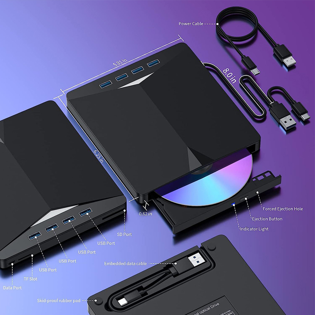 7 in 1 USB 3.0 Type C Externe  - Blu Ray Disc Player recensie en prijs